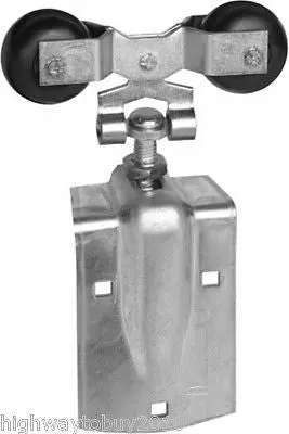 National  N193-730 Pair Of Zinc 600 Lb Barn Door Hangers / Rollers W Door Strap 1