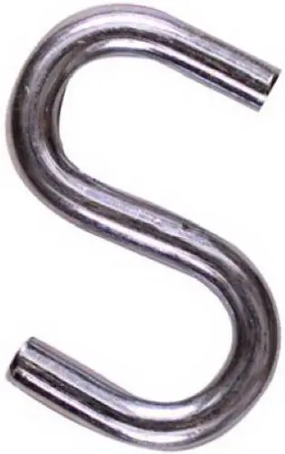 National N273-417 1.5" X 3/16" Bulk Zinc Plated Open S Hooks - Quantity Of 100 1