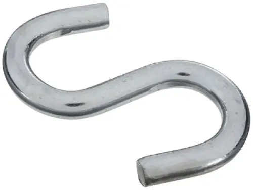 National N347-849 3.5" X 3/8" Bulk Heavy Duty Zinc Plated Open S Hooks - Quantity Of 50 1