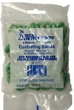 Neogen 2007 100 Ct  Livestock Latex Castration / Castrating Bands - Quantity Of 25 1