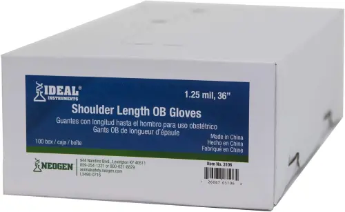 Neogen Ideal 3106 100-Count Pack Of Shoulder Length Large Clear Ob Dairy Sleeve Gloves 1