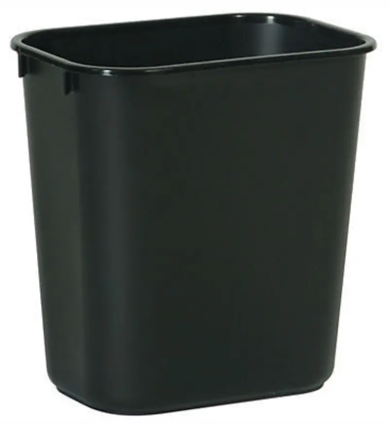 Newell Fg295600bla 28-1/8 Quart Black Rectangular Wastebasket 1