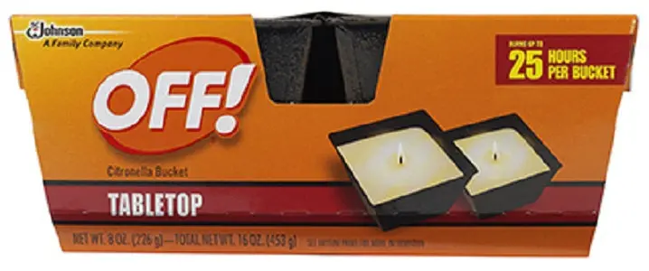 Off! 72010 2 Pack Of 8 Oz Tabletop Citronella Candle Buckets - Quantity Of 3 1