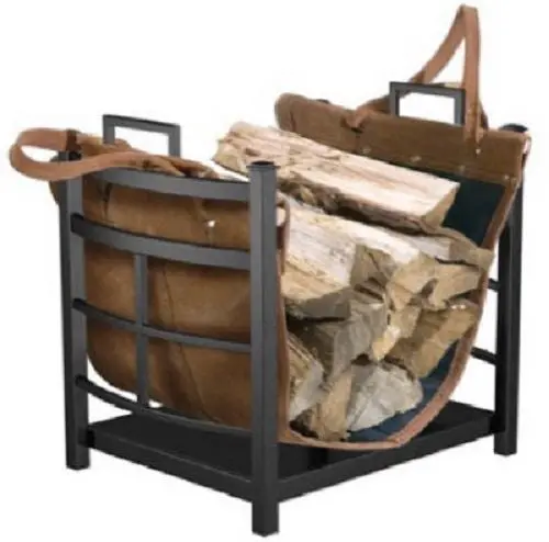 Panacea 15245 Mission Style Log Bin Holder With Leather Carrier - Quantity Of 1 1