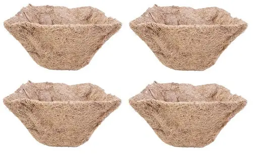 Panacea 84168 14"Square Coco Fiber Hanging Basket Planter Formed Liners - Quantity Of 4 1