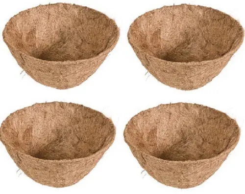 Panacea 88593Gt 7.5" X 16" Round Coco Fiber Plant Basket Liner - Quantity Of 4 1