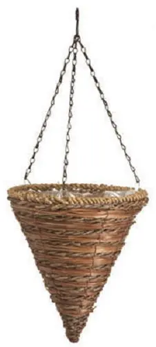 Panacea 88636Gt 12" Rope & Fern Cone Hanging Basket - Quantity Of 1 1