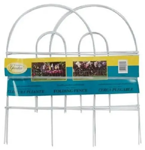 Panacea 89313 18" Tall X 8' Long White Wire Arch Top Garden Border Fence Fencing - Quantity Of 18 1