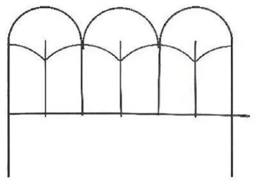 Panacea 89393 14" X 18"  Black Metal Triple Stalk Garden Edge Border Fencing - Quantity Of 6 1
