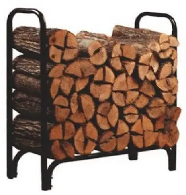 Panacea Products 15203 4 Ft Deluxe Black Steel Log / Firewood Rack 1