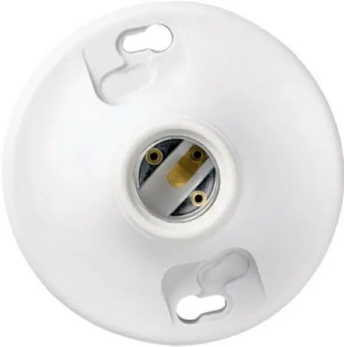 Pass & Seymour 276Whcc18 White 250V Plastic Keyless Lampholder 1