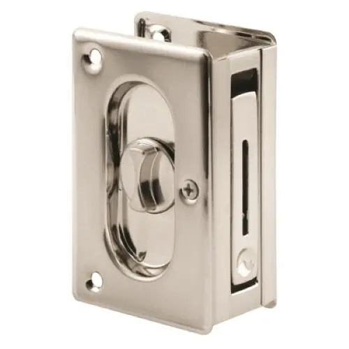 Prime Line N7367 Satin Nickel Pocket Door Privacy Lock & Pull 1