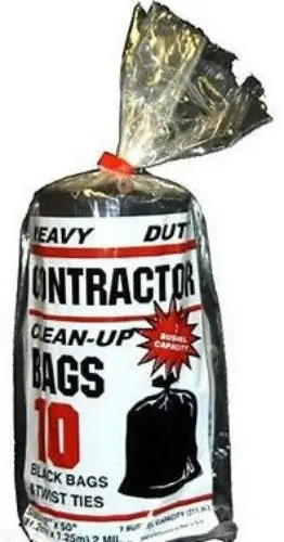Primrose 10212 10-Count Package Of 32" X 50" 7 Bushel 2 Mil Heavy-Duty Contractor Trash Bags - Quantity Of 4 1