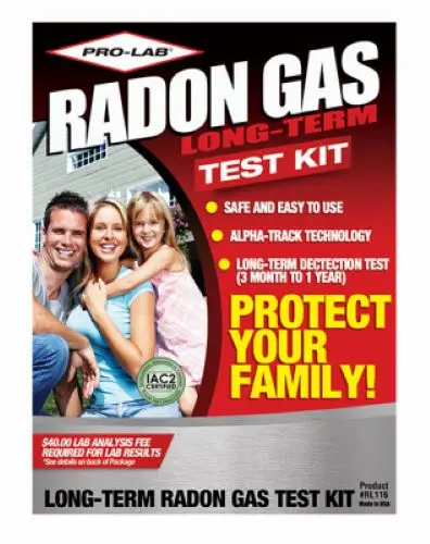 Professional Lab Rl116 Long Term Radon Gas Test Kit - Quantity Of 3 1
