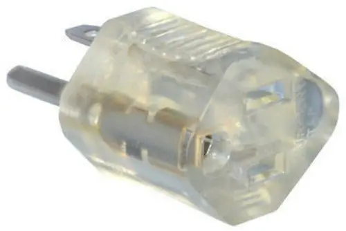 Pt Ho Wah 09907Me 15A Clear Lighted End Electrical Plug Grounding Adapter - Quantity Of 10 1