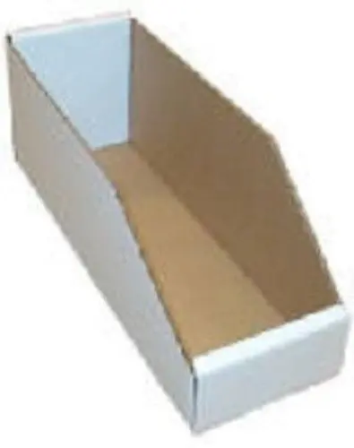R3 Chicago #124 4" X 12" X 4" 25-Count Pack Of Corrugated Cardboard Shelf Bin Organizers 1