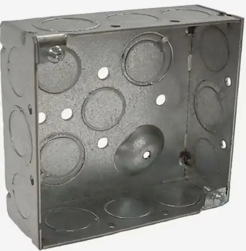 Raco 8189 Steel 4" X 4" X 1-1/2" 2-Gang Welded Corners Square Electrical Box 1