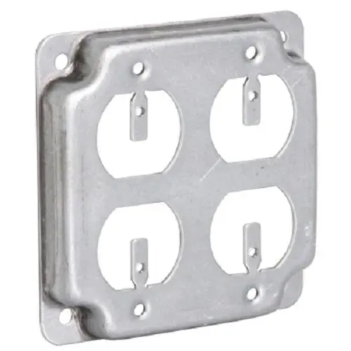 Raco 907C 4" Galvanized 2 Gang Metal Raised Receptacle Covers - Quantity Of 20 1