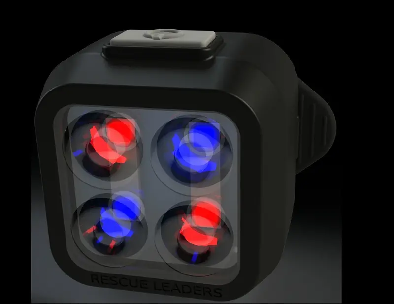 Rescue Leaders Rbnyl-12 Red & Blue Body Beacon Led Equipped Nylon Belt Keeper First Responder Light Gen 2 - Quantity Of 12 1