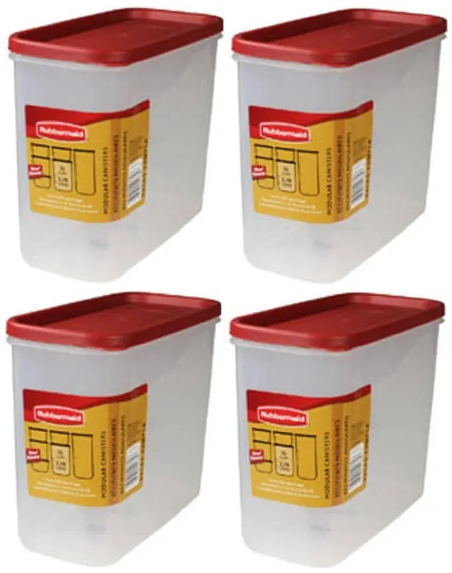 Rubbermaid 1776472 Racer Red  16 Cup Dry Food Storage Containers - Quantity Of 4 1