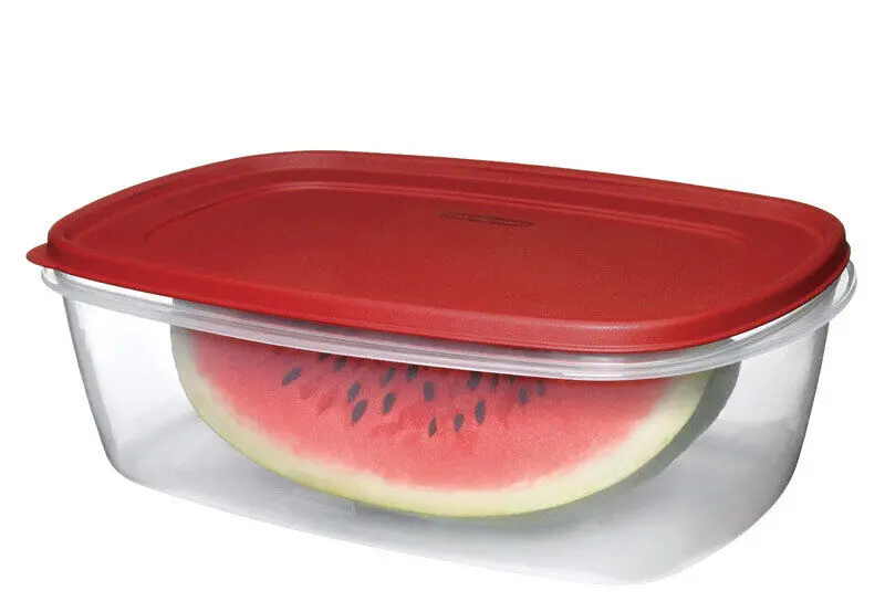 Rubbermaid 2210129 2.5 Gallon 16.5" X 11.5" X 5.6"  Easy Find Lid Red Food Storage Container 1