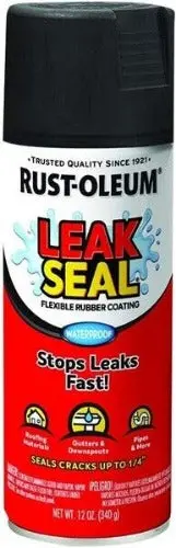 Rust-Oleum 265494 12 Oz Can Of Black Leakseal Flexible Rubber Coating Sealant Spray 1