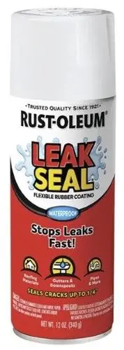 Rust-Oleum 267970 12 Oz Can Of White Leakseal Flexible Rubber Coating Sealant Spray 1