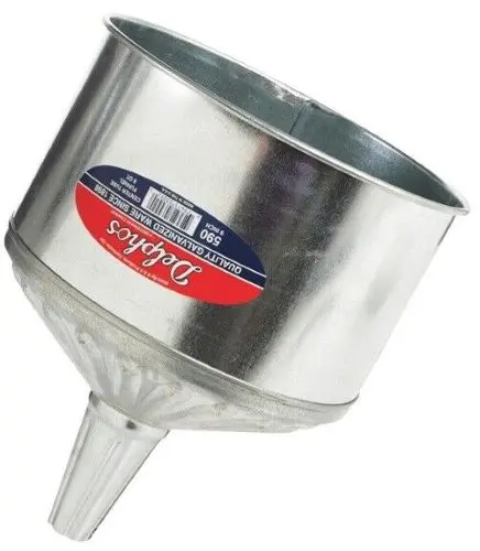 S & K Delphos 590 8-Quart Galvanized Steel Farm, Auto, Truck Heavy Duty Funnel 1