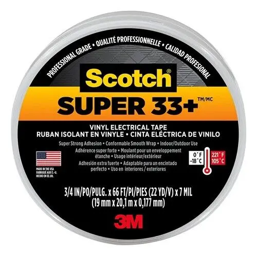 Scotch 6132-Ba 3/4" X 66' Roll Of Super 33+ Professional Black Electrical Tape 1