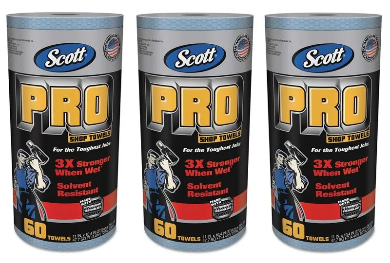 Scott 32992 Heavy Duty 60 Count Rolls Of Blue Shop Towels - Quantity Of 3 1
