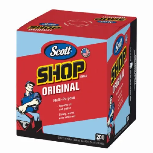 Scott 75190 200 Pack Boxed Blue Shop Towels - Quantity Of 6 1