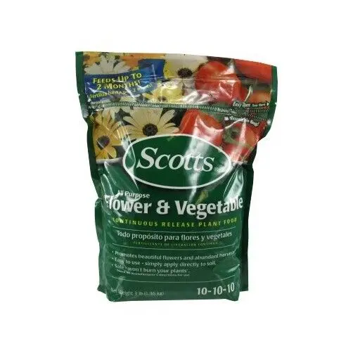 Scotts 1009001 3 Lb Bag Of 10-10-10 Flower & Vegetable Plant Food - Quantity Of 6 1