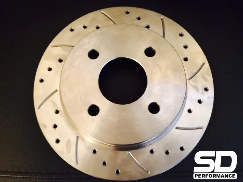 Sd Performance Fiesta Mk6 250Mm Rear Conversion Performance Discs - Drilled And Grooved 1