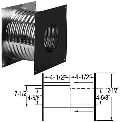 Selkirk 244460 4Vp-Wt, Type L 4" Pellet Stove Chimney Pipe Wall Thimble 1