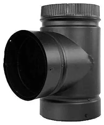 Selkirk 6" Dsp6te-1 Double Wall Black Smoke Pipe Chimney Pipe Tee With Cap 1