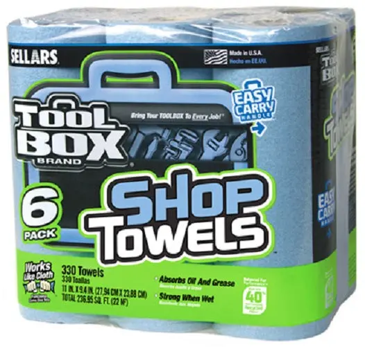 Sellars 5441602 6 Roll Pack Of Tool Box Blue Shop Towels - Quantity Of 2 1