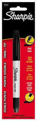 Sharpie 32101 Twin Tip Black Fine / Ultra Point Permanent Marker Pens - Quantity Of 12 1