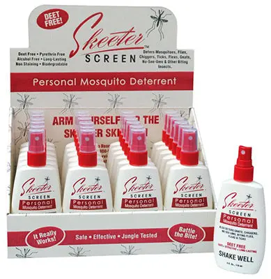 Skeeter Screen 90200 4 Oz Bottle Of Deet Free Essential Oil Mosquito Repellent - Quantity Of 12 1