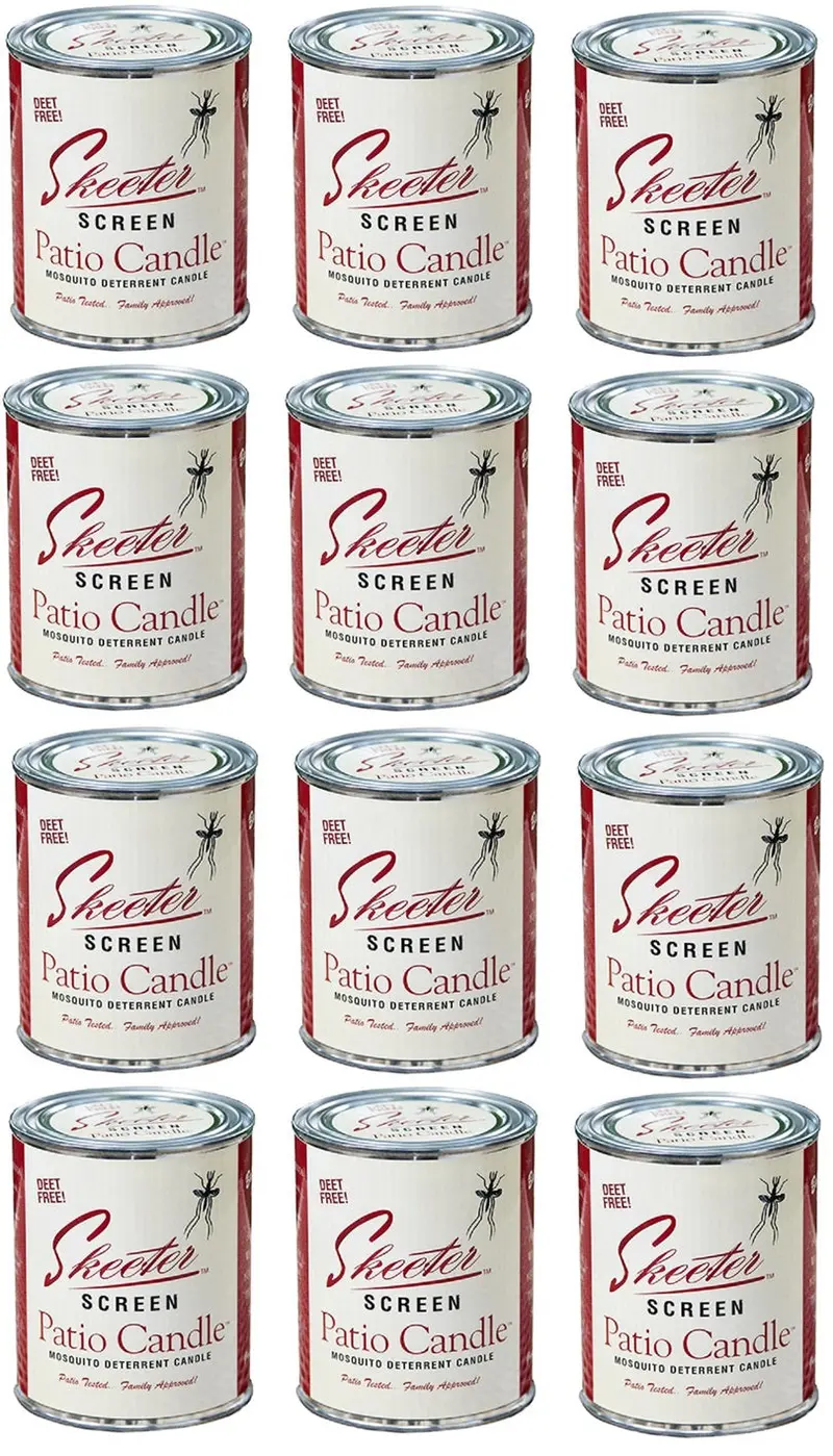 Skeeter Screen 90400 15 Oz Deet Free Mosquito Repellent Patio Candle - Quantity Of 12 1