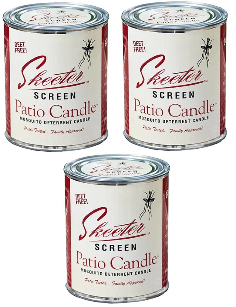Skeeter Screen 90400 15 Oz Deet Free Mosquito Repellent Patio Candle - Quantity Of 3 1