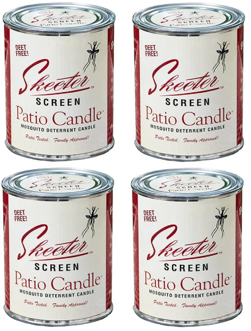 Skeeter Screen 90400 15 Oz Deet Free Mosquito Repellent Patio Candle - Quantity Of 4 1