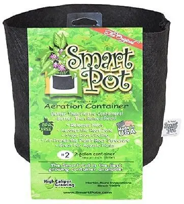 Smart Pot 10002 2 Gallon Original Smart Pot Aeration Soft Sided Fabric Grow Bags Planter - Quantity Of 6 1