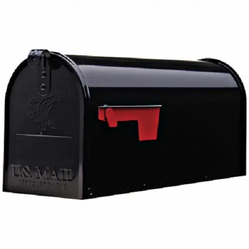 Solar Group E1100b00 Elite Black Galvanized Standard Post Mount Mailbox - Quantity Of 1 1