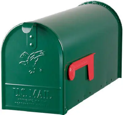 Solar Group Elite Green Galvanized Standard Post Mount T1 Rural Mailbox E1100g00 - Quantity Of 1 1