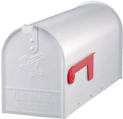 Solar Group Elite White Galvanized Standard Post Mount T1 Rural Mailbox E1100w00 - Quantity Of 1 1