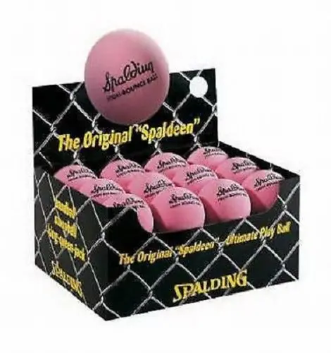 Spalding 51-153 Small Pink High Bounce Balls Stoop Ball Stickball Hit Penny - Quantity Of 24 1