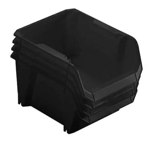 Stanley Stst55304b 4-Count Pack Of Black Poly #3 Storage Bins 1
