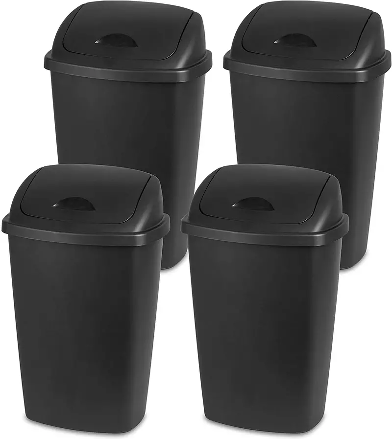 Sterilite 10889004 13.2 Gallon Swing Top Wastebasket / Garbage Can - Quantity Of 4 1