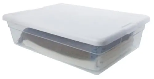 Sterilite 16558010 28-Quart White Lid With See Through Base Storage Box 1