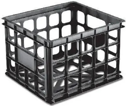 Sterilite 16929006 Black Plastic 15-1/4"L X 13-3/4"W X 10-1/2"H Storage Crates - Quantity Of 12 1